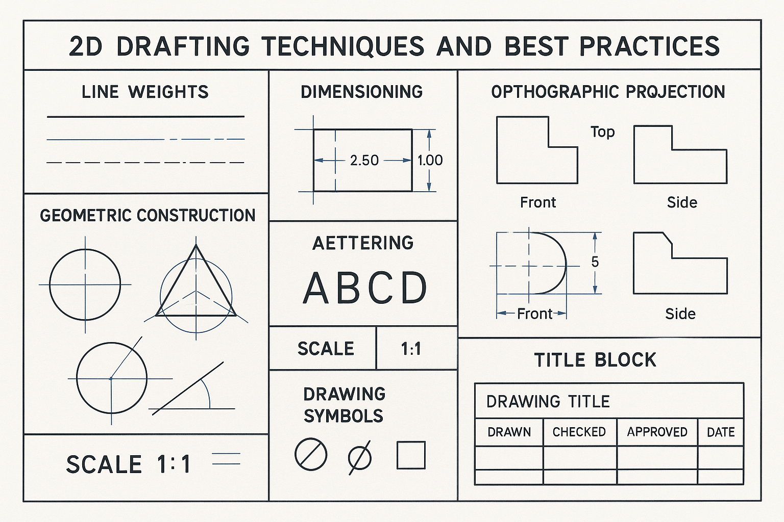 Basic 2D Drafting Techniques & Best Practices